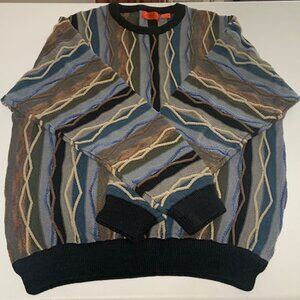 Vintage J Simon 3D Grandpa Biggie Smalls Aesthetic 100% Cotton Sweater - Size XL